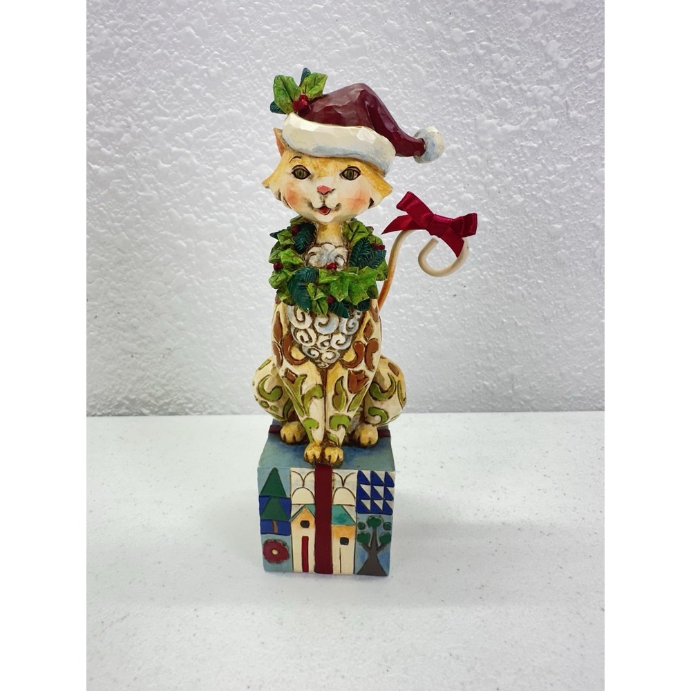 Jim Shore Heartwood Creek SANTA CLAWS Christmas Cat Figurine 4007977 With Box